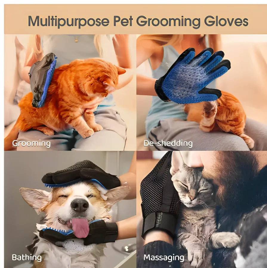 Pet grooming deshedding glove